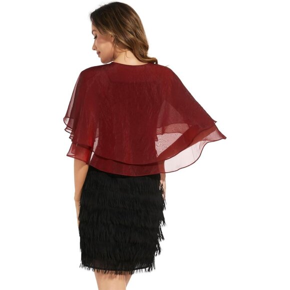 Women's Sheer Tencel Shawls and Wraps Ruby - Picture 6 of 6